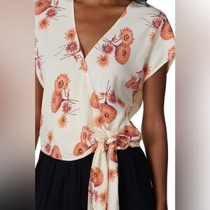 Madewell Twiggy Dandelion Floral Print Wrap Top‎